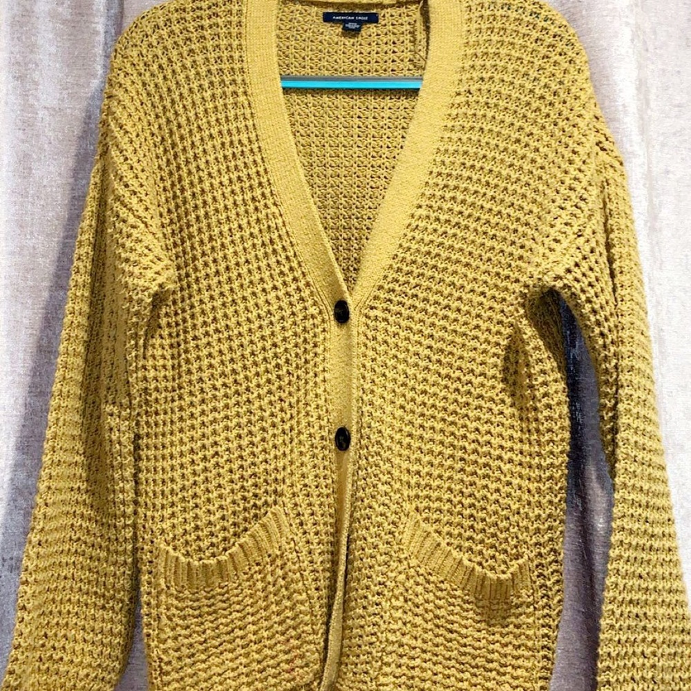 mustard yellow american eagle cartigan 💛 - Picture 2 of 2